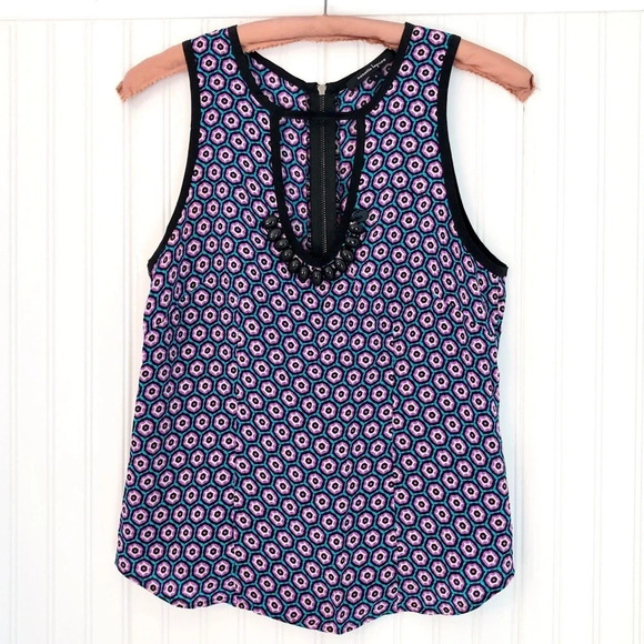 Designer Y2K Nanette Lepore Silk Keyhole Tank Top 4 S - Picture 1 of 4